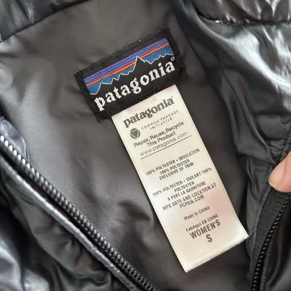 Patagonia Women Lidia Insulated Puffer Quilted Jacket Hooded Black Small Outdoor - Picture 2 of 16